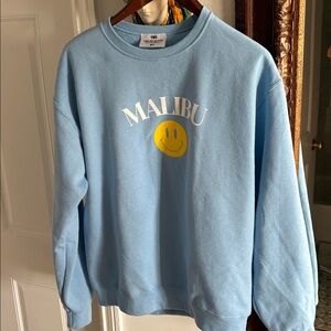 Blue Happy Face Sweater